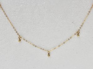 Gold Ball Drop Dangle Necklace